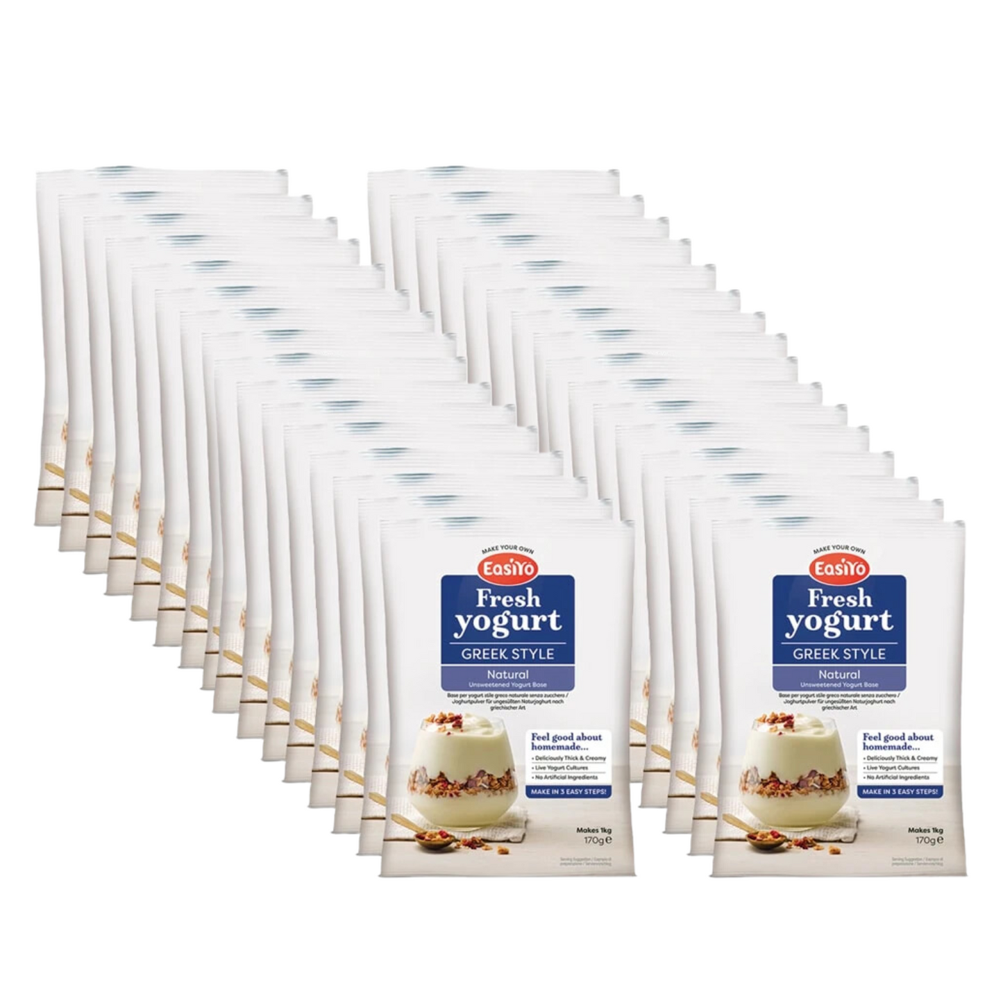 32 Pack of Greek Style Natural EasiYo Yogurt Sachet Makes 1KG | EasiYo Yoghurt Mix