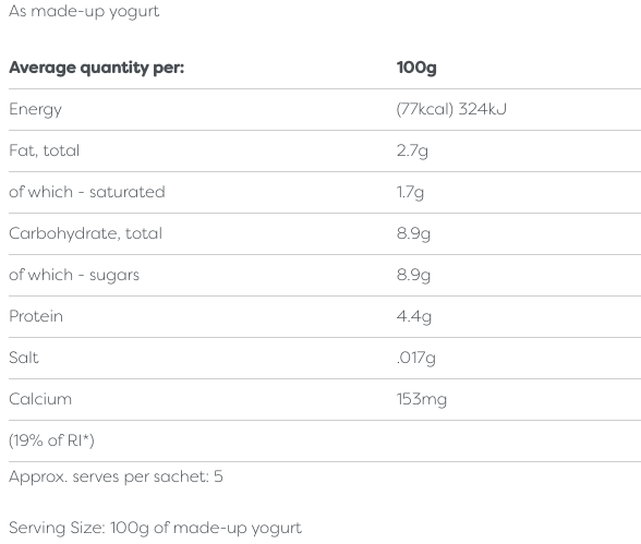 Sweet Enough Banana EasiYo Yogurt Sachet Pack Makes 1KG | EasiYo Yoghurt Mix