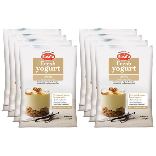 8 Pack of Vanilla EasiYo Yogurt Sachet Pack Makes 1KG | EasiYo Yoghurt Mix