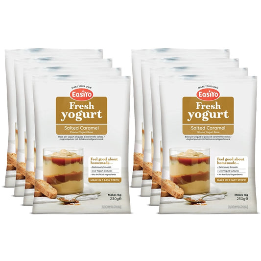 8 Pack of Salted Caramel EasiYo Yogurt Sachet Makes 1KG | EasiYo Yoghurt Mix