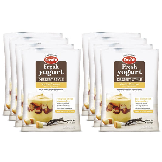 8 Pack of Vanilla Custard EasiYo Yogurt Sachet Makes 1KG | EasiYo Yoghurt Mix