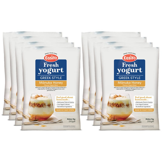 8 Pack of Greek Style Manuka Honey EasiYo Yogurt Sachet Pack Makes 1KG | EasiYo Yoghurt Mix