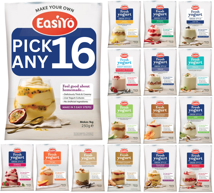 EasiYo Yoghurt Sachets Pick Any 16 Yoghurt Maker.co.uk