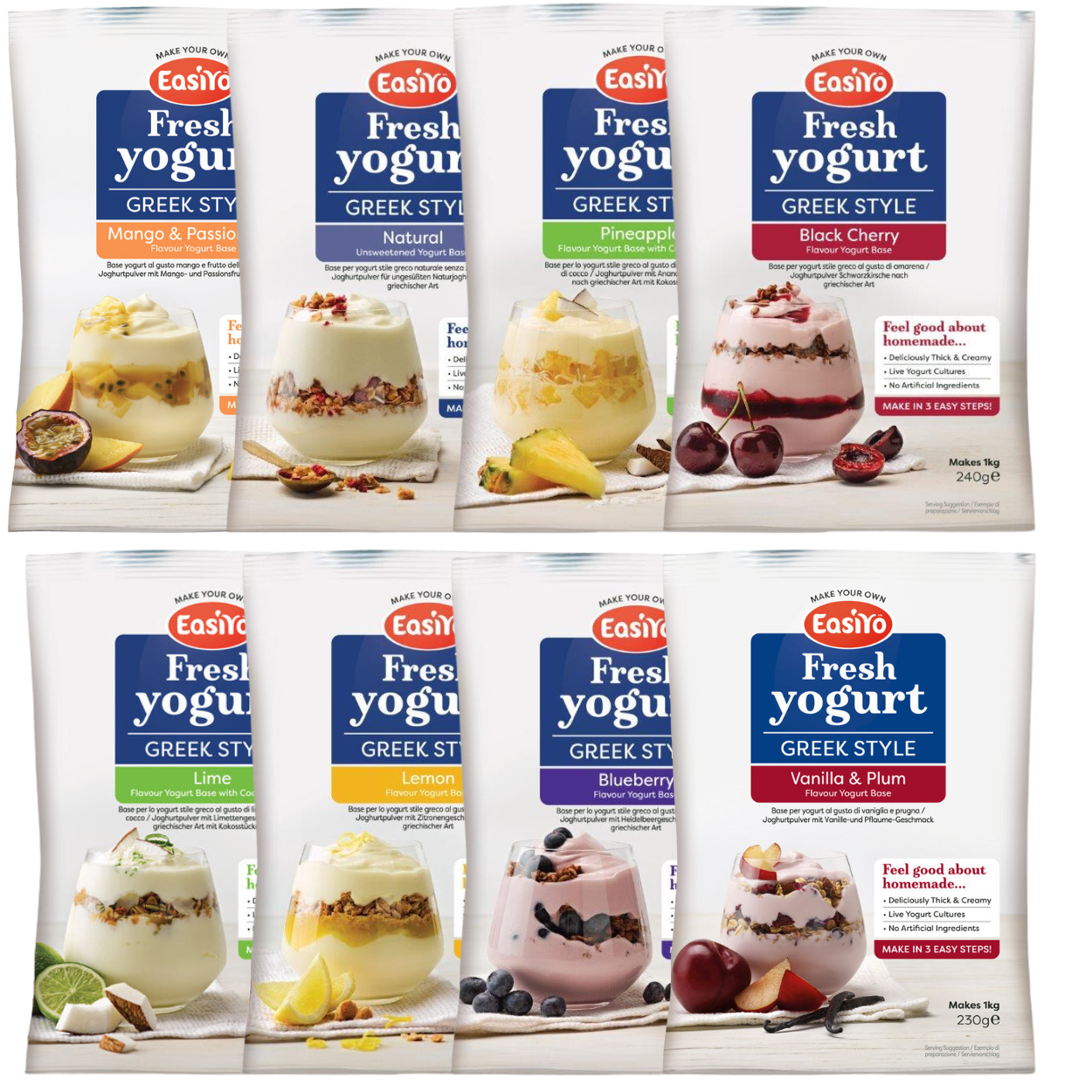 EasiYo Yoghurt 8 Greek Style Variety Pack