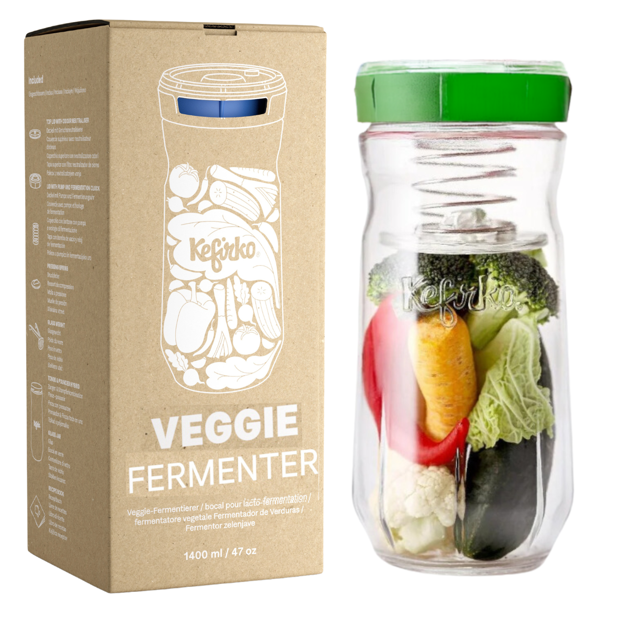 Vegetable Fermenter | Fruit and Veggie Fermentation Set 1.4L