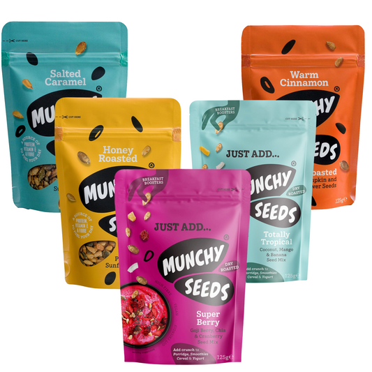 5 Pack of Munchy Seeds | Salted Caramel, Super Berry, Totally Tropical, Honey Roasted, Warm Cinnamon