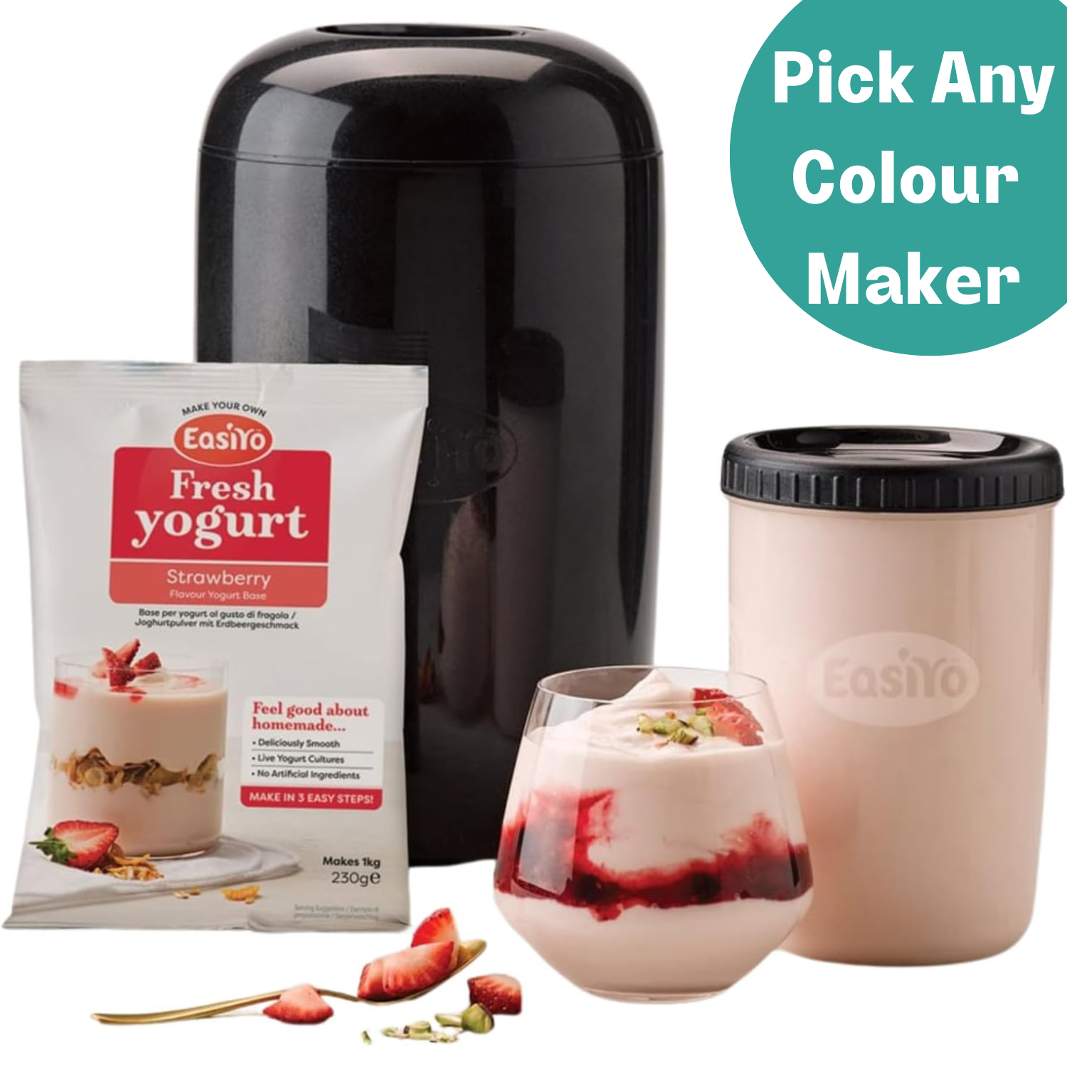 Moulinex YG2295 Yogurteo Yogurt Maker, Plastic Glass, Intense Green/Black/White : Buy Online at Best Price in KSA - Souq is now