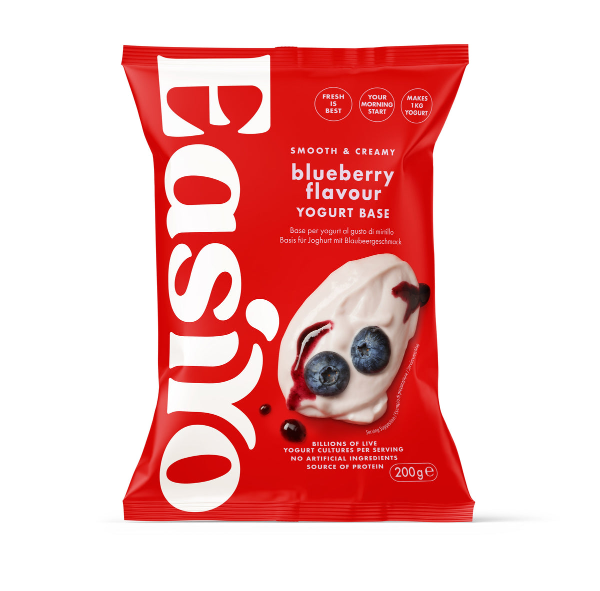 8 pack of EasiYo Blueberry yoghurt sachets – makes 8kg