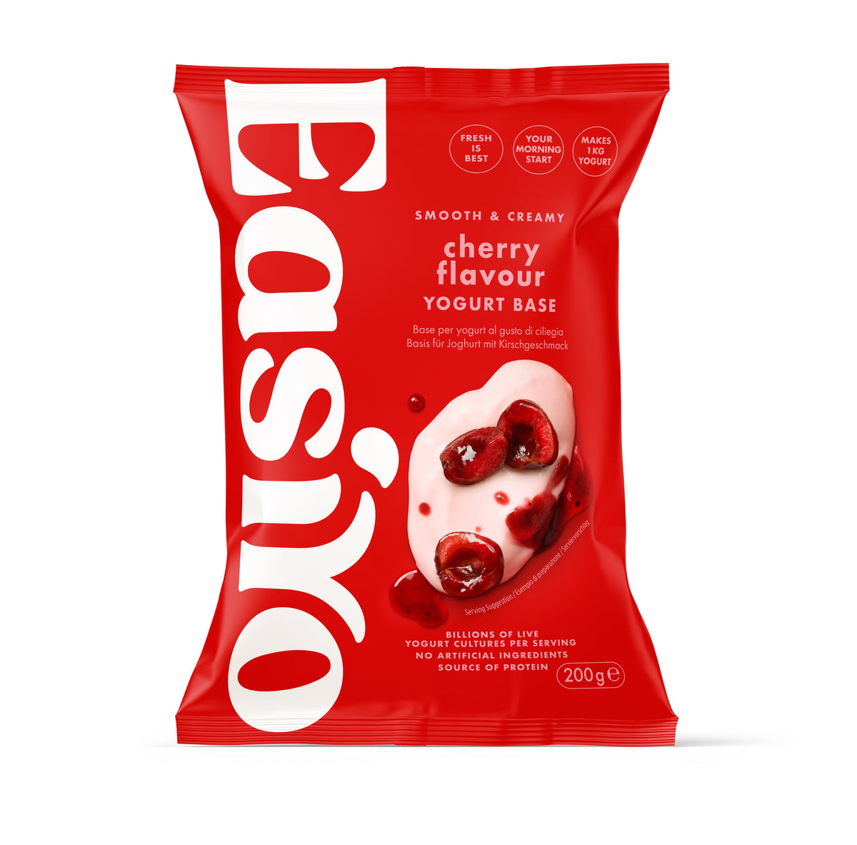 8 pack of EasiYo Cherry yoghurt sachets – makes 8kg