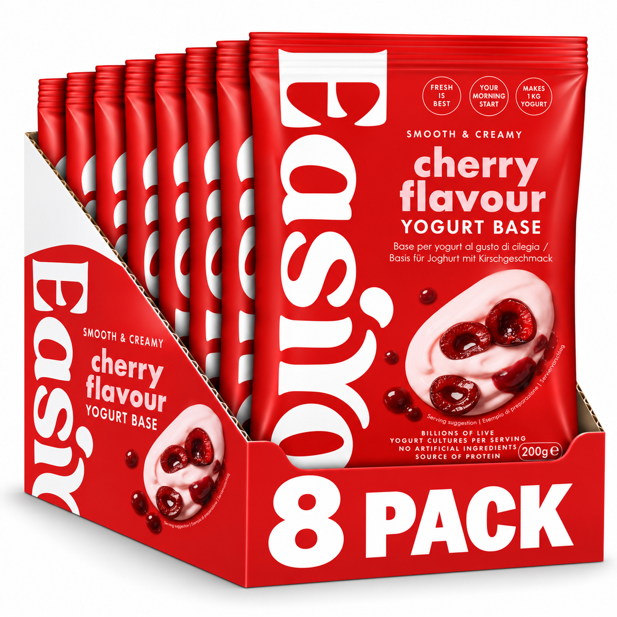 EasiYo Cherry Yogurt 8 Pack – Makes 8kg