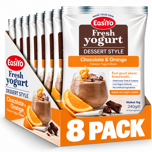 EasiYo Dessert Style Chocolate and Orange Yogurt 8 Pack – Makes 8kg