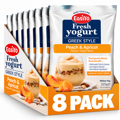 EasiYo Greek Style Peach and Apricot Yogurt 8 Pack – Makes 8kg