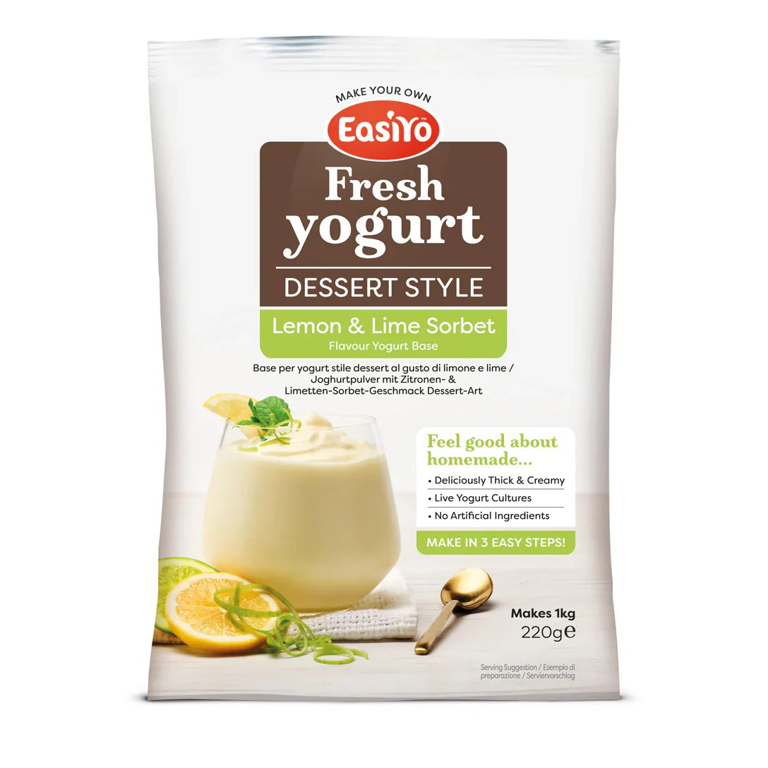 8 pack of EasiYo Lemon & Lime Sorbet yoghurt sachets – makes 8kg