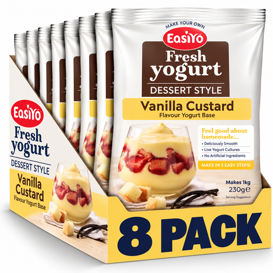 EasiYo Vanilla Custard Yogurt 8 Pack – Makes 8kg