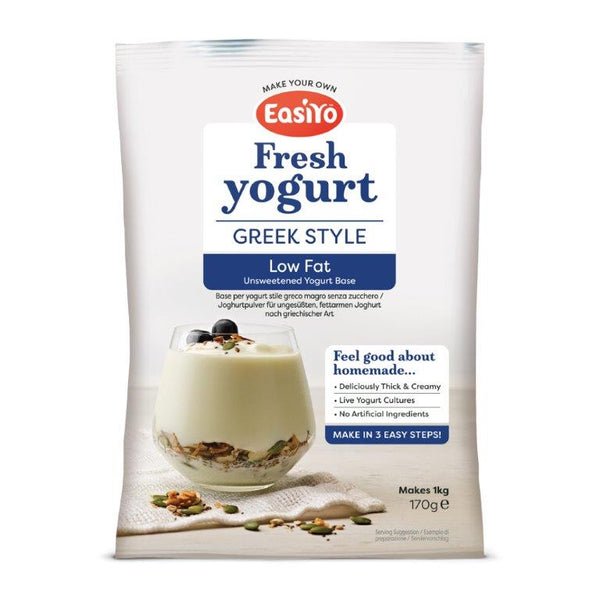 Short dated 8 pack of EasiYo Greek Style Low Fat yoghurt sachets