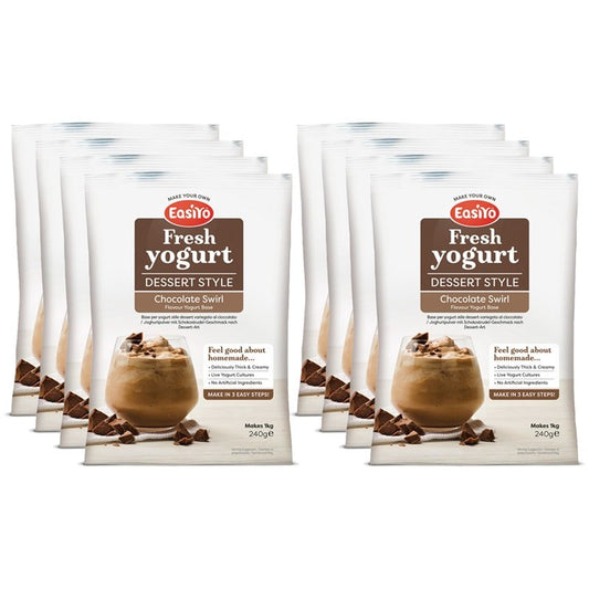 8 Pack of Chocolate Swirl EasiYo Yogurt Sachet Makes 1KG | EasiYo Yoghurt Mix - Yoghurt Maker.co.uk