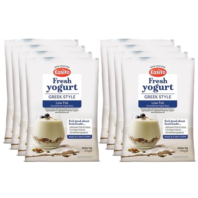 8 Pack of Greek Style Low Fat EasiYo Yogurt Sachet Pack Makes 1KG | EasiYo Yoghurt Mix - Yoghurt Maker.co.uk