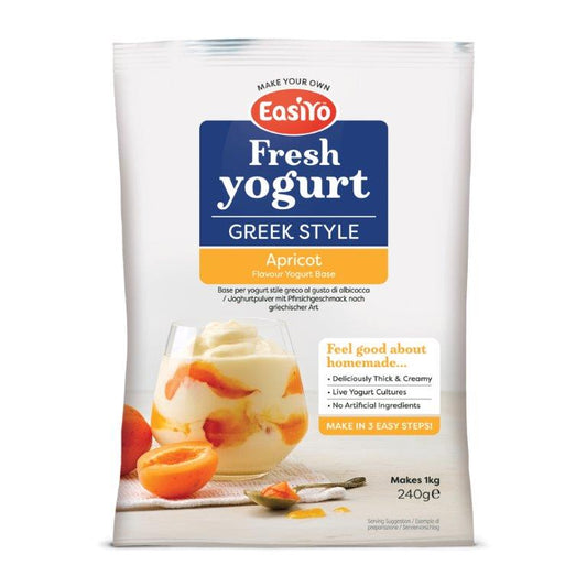 Greek Style Apricot EasiYo Yogurt Sachet Pack Makes 1KG | EasiYo Yoghurt Mix - Yoghurt Maker.co.uk