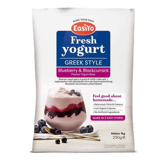 Greek Style Blueberry & Blackcurrant EasiYo Yogurt Sachet Pack Makes 1KG | EasiYo Yoghurt Mix - Yoghurt Maker.co.uk