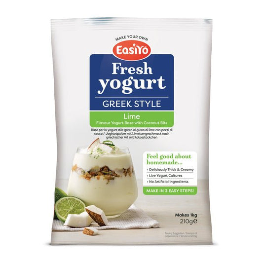 Greek Style Lime with Coconut Bits EasiYo Yogurt Sachet Makes 1KG | EasiYo Yoghurt Mix - Yoghurt Maker.co.uk