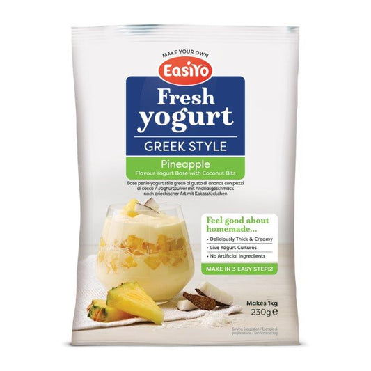 Greek Style Pineapple with Coconut Bits EasiYo Yogurt Sachet Makes 1KG | EasiYo Yoghurt Mix - Yoghurt Maker.co.uk