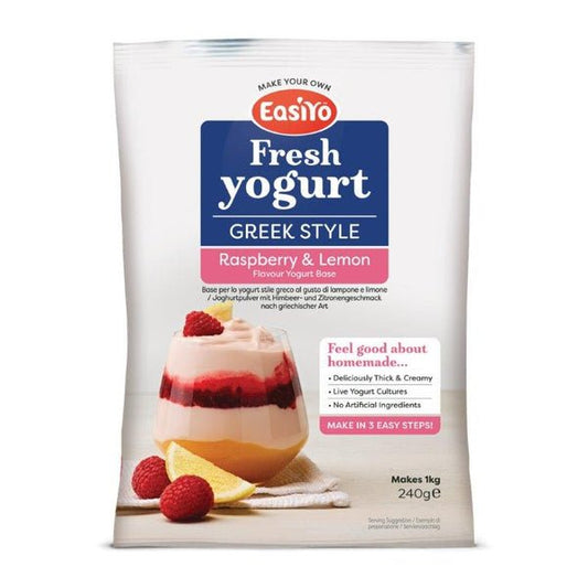 Greek Style Raspberry & Lemon EasiYo Yogurt Sachet Pack Makes 1KG | EasiYo Yoghurt Mix - Yoghurt Maker.co.uk