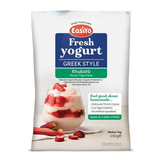 Greek Style Rhubarb EasiYo Yogurt Sachet Pack Makes 1KG | EasiYo Yoghurt Mix - Yoghurt Maker.co.uk