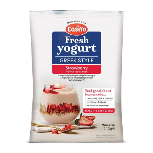 Greek Style Strawberry EasiYo Yogurt Sachet Pack Makes 1KG | EasiYo Yoghurt Mix - Yoghurt Maker.co.uk