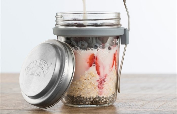 Overnight Oats Jars Kilner Glass Breakfast Jar 0.35 Litre - Yoghurt Maker.co.uk