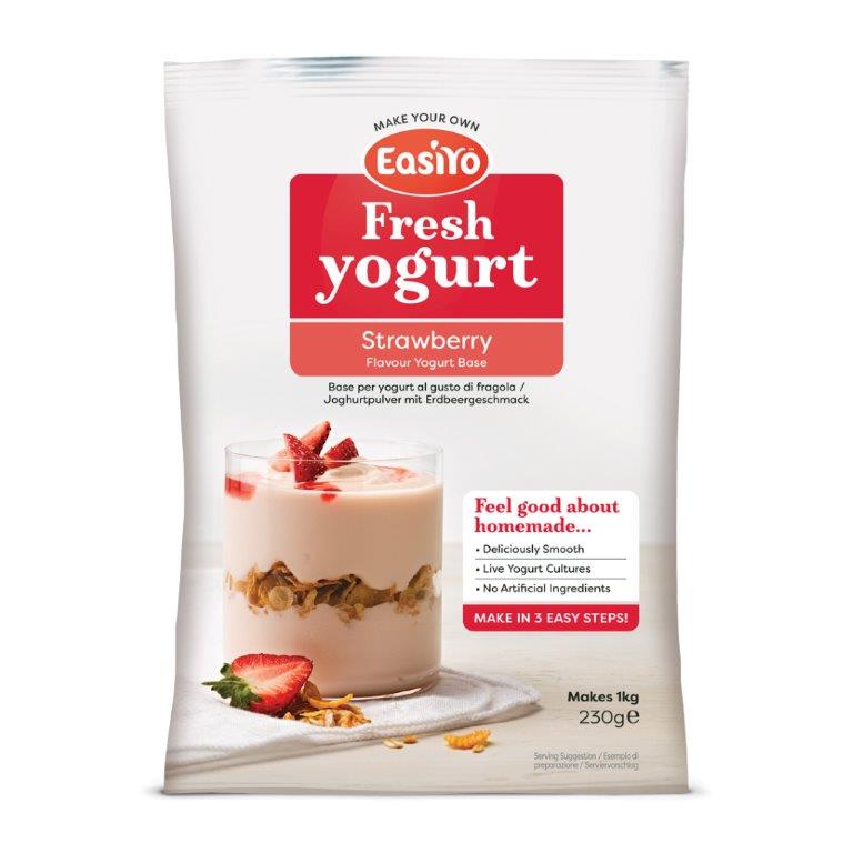 Strawberry EasiYo Yogurt Sachet Pack Makes 1KG | EasiYo Yoghurt Mix - Yoghurt Maker.co.uk