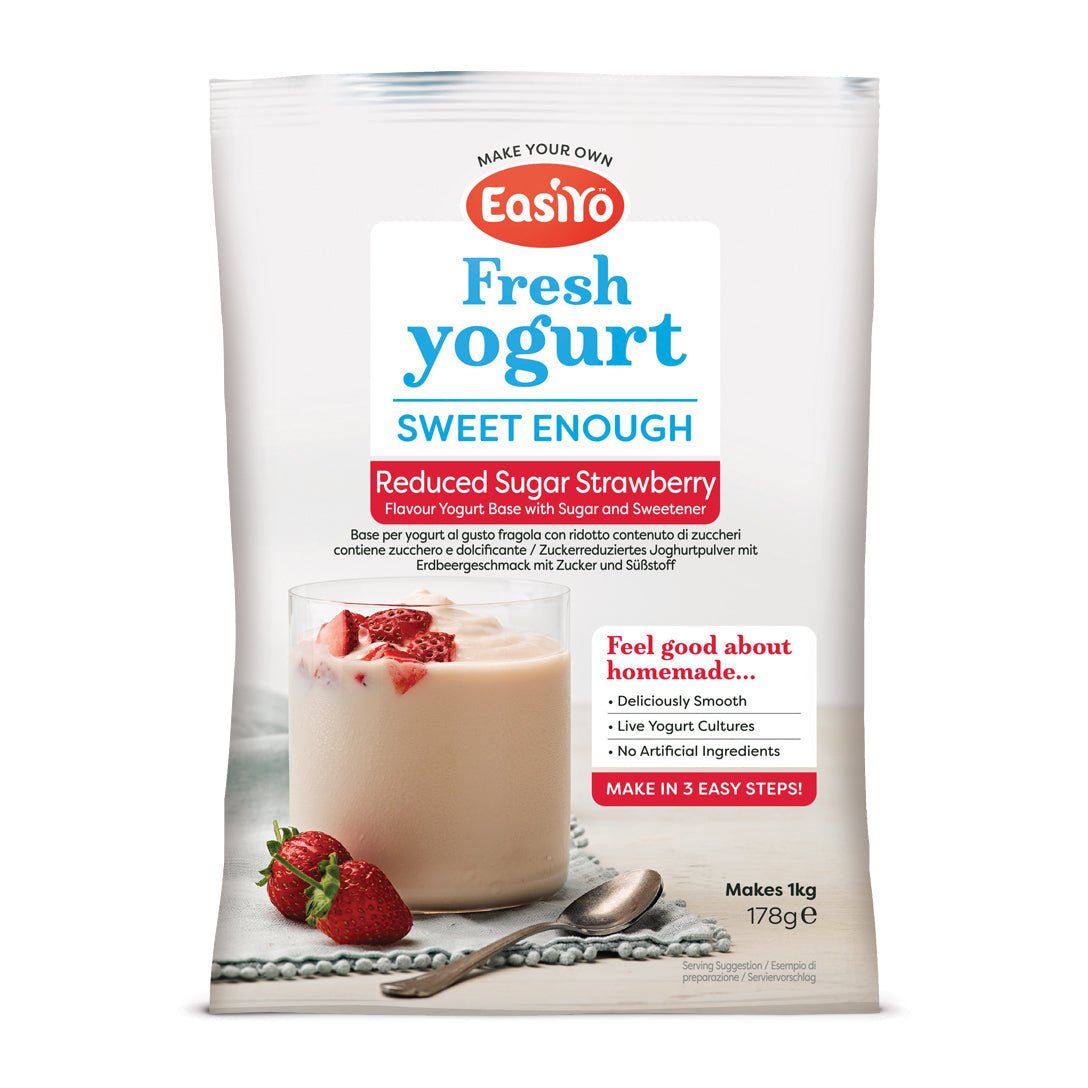 Sweet Enough Strawberry EasiYo Yogurt Sachet Pack Makes 1KG | EasiYo Yoghurt Mix - Yoghurt Maker.co.uk